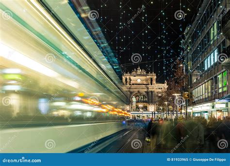 Christmas Shopping in the Decorated Zurich Bahnhofstrasse - 7 Editorial ...