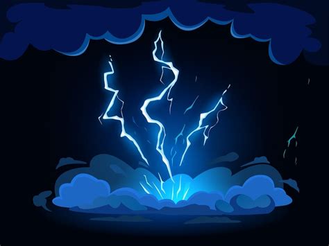 Premium Vector Cartoon Lightning Strike Thunderbolt Hit From