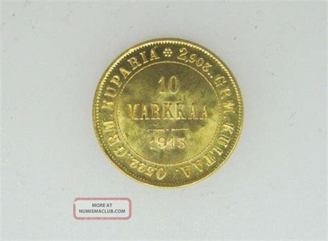 Finland Nicholas Ii Of Russia Gold Markkaa S Luster Rare