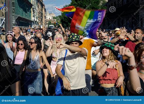 Roma Pride A Manifestation Of The Lgbtq Community In Italy Editorial Stock Image Image Of