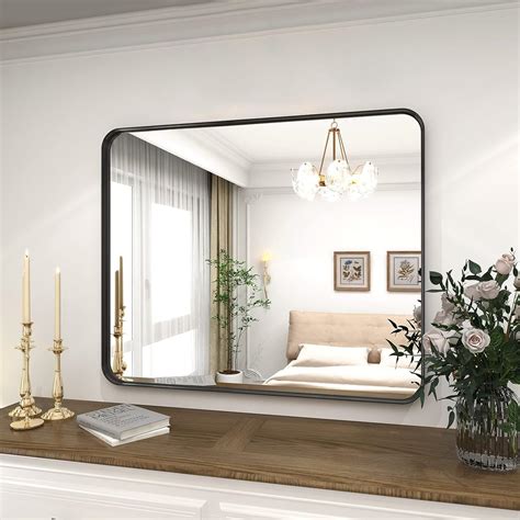 Heilmetz Black Wall Mirror X Mm Rectangular Bathroom Wall