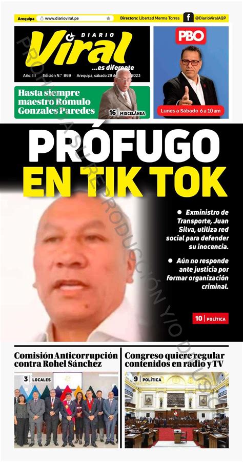 Portadas De Principales Diarios A Nivel Nacional Y Regional S Bado