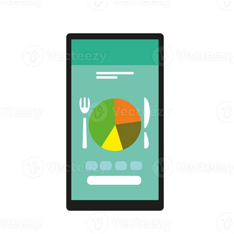 Diet and healthy eating app on smartphone, isolated icon 24659393 PNG