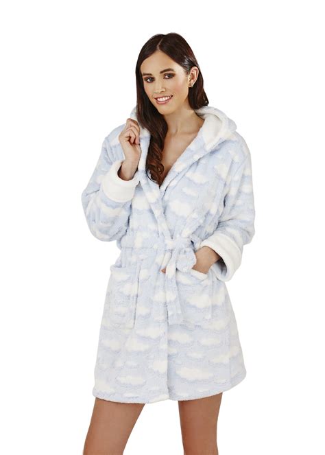 Womens Short Luxury Fleece Dressing Gown Belt Bath Robe Housecoat Ladies Size Ebay