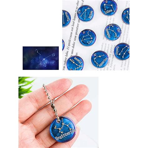 Crystal Epoxy Resin Mold 12 Constellations Pendant Casting Silicone