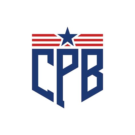 Premium Vector | Patriotic CPB Logo with Star and American Flag Straps Letter CPB Logo with USA Flag