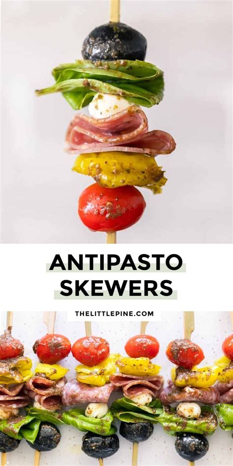 Antipasto Skewers with Shallot Balsamic Dressing | Recipe | Antipasto ...