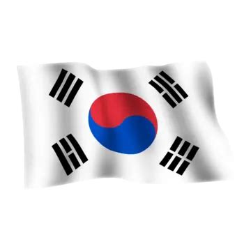 South Korea Flag Waving South Korea Flag With Pole South Korea Flag