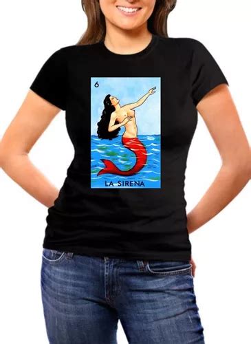 Playera La Sirena Loteria Mexicana Septiembre Negra