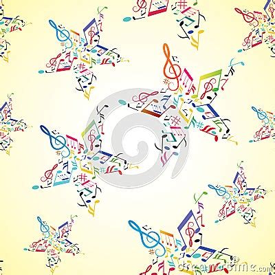 Music Seamless Background With Note Inside Star Royalty Free Stock