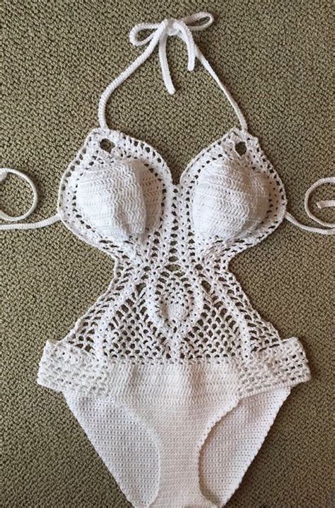 Crochet One Piece Swimsuit Monokini Bathing Suit Etsy Crochet Monokini Crochet Swimwear