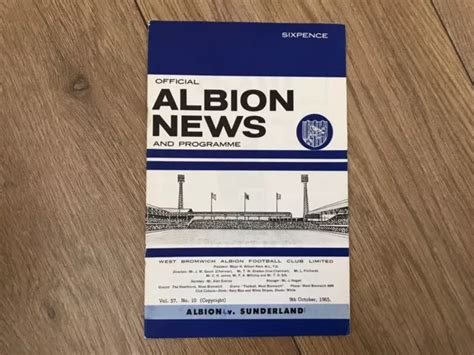 Football Programmes X West Bromwich Albion Home