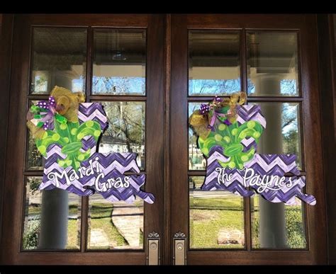 Louisiana Mardi Gras Door Hanger Etsy