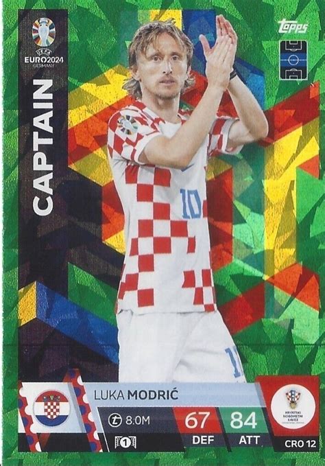 Match Attax UEFA Euro 2024 Luka Modric Green Emerald Parallel Captain