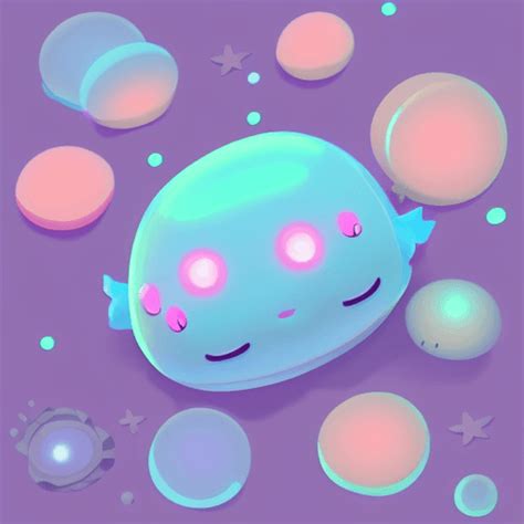 Chibi Pastel Chromatic Bioluminescent Axolotl 3d Blendr Style Cute Kawaii Japanese Aesthetic