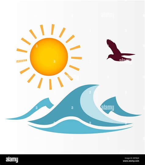 Sun with sea creative background Stock Vector Image & Art - Alamy