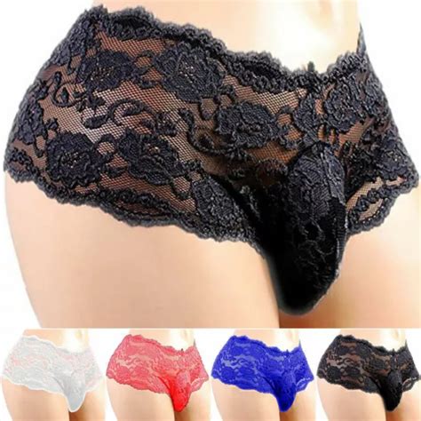 HERREN SEXY DESSOUS Spitze Tanga G String Slip Sissy Pouch Höschen