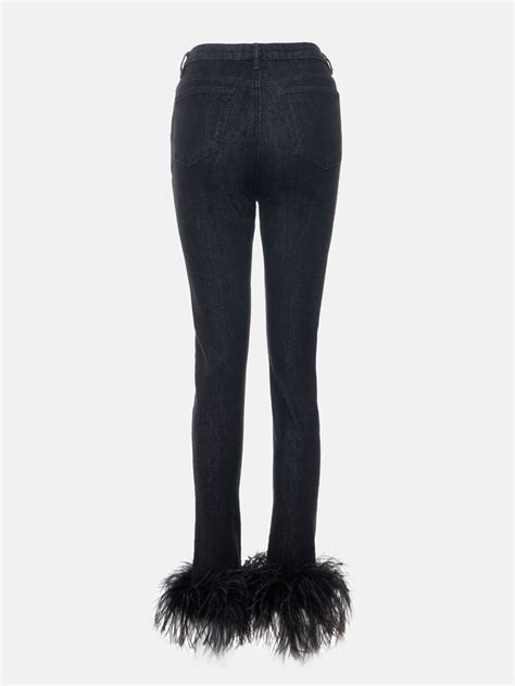 Узкие джинсы с перьями :: LICHI - Online fashion store