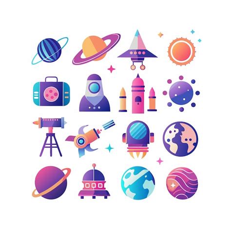Conjunto De Iconos De Ciencia Vector Premium Generado Con Ia