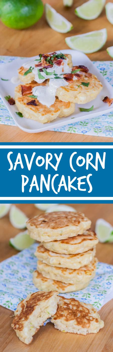 Savory Corn Pancakes With Lime Cilantro Sour Cream