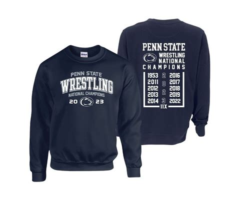 Penn State 2023 11x Wrestling Ncaa National Champs Double Sided