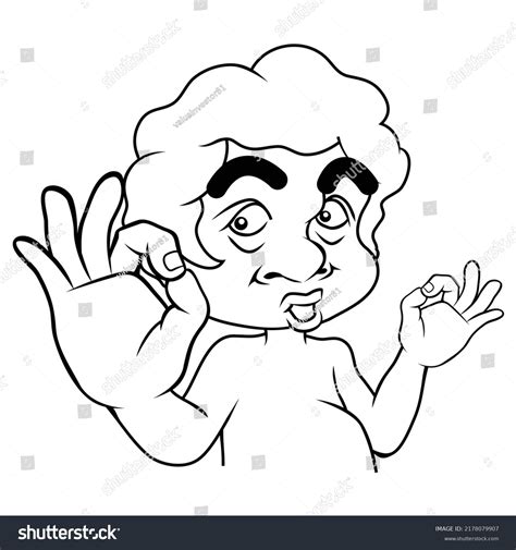 Funny Man Cartoon Character Coloring Page Stock Vector (Royalty Free ...