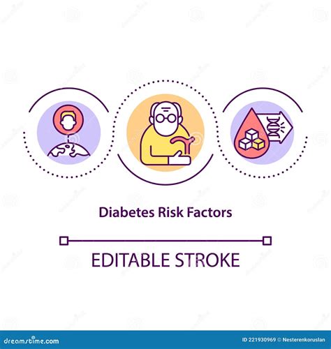 糖尿病风险因素概念图标 向量例证 插画 包括有 饮食 患者 疾病 健康 饰物 商业 排行 221930969
