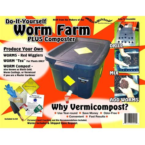 Diy Worm Farm Composting Kit With Worms Bin Sold Separately Worm