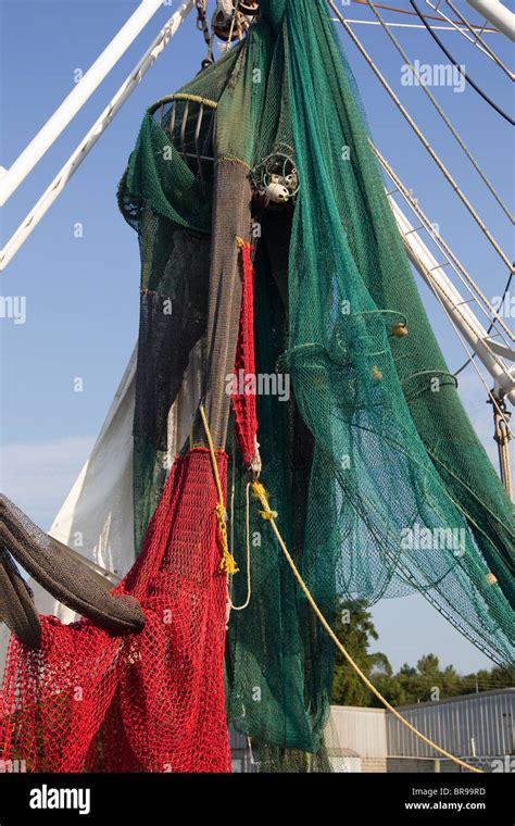 Shrimp Boat With Shrimp Net And Ted Turtle Excluder Device In Bayou