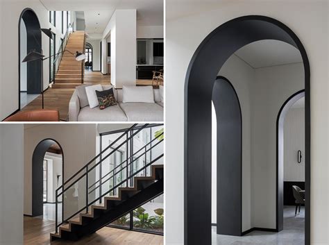 Matte Black Lined Archways Complement Other Black Accents Throughout ...