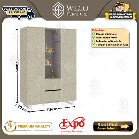 Jual DC 1202 Expo Lemari Hias Pajangan Display Cabinet Lemari Rak