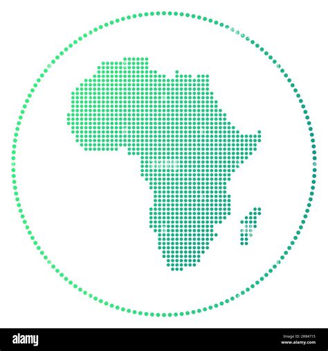 Africa Digital Badge Dotted Style Map Of Africa In Circle Tech Icon