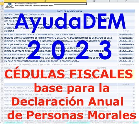 Ayudadem 2023 Archivo Excel Base Para El Llenado De La Declaración