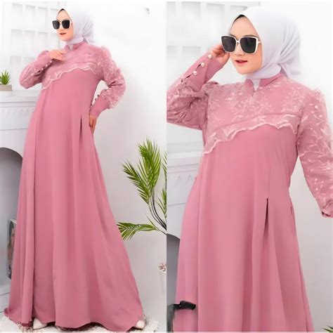 Jual Haura Maxi Dress Model Terbaru Kekinian Elegant Dress Kondangan