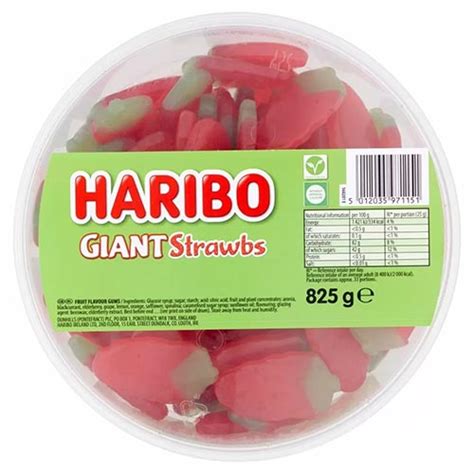 Haribo Giant Strawbs Vegetarian Sweets 825g Partyrama