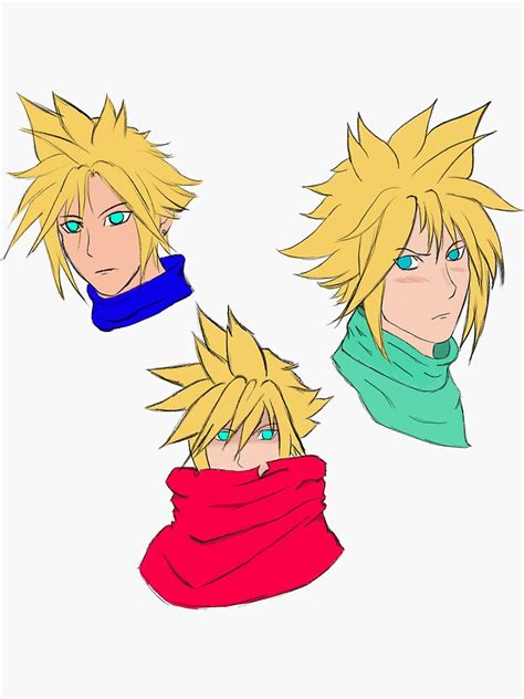 Different Faces Of Cloud Strife Sticker For Sale By Insomniac Tiger