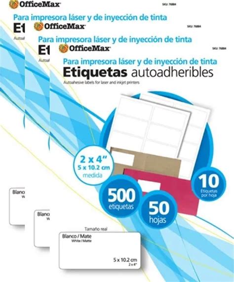 Pack 50 Etiquetas Adhesivas Tamano Carta Para Impresion Full