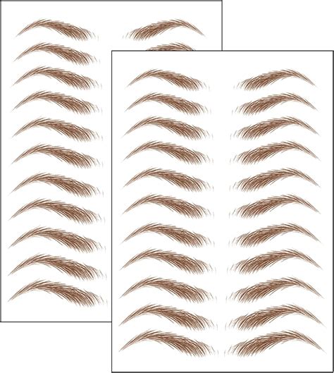 2 Sheets 4D Hair Like Eyebrow Tattoo Stickers Waterproof Brown Eyebrow