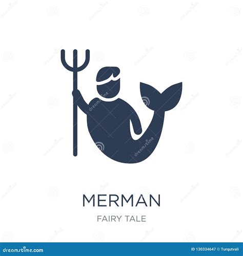 Icona Di Merman Icona Piana Davanguardia Di Merman Di Vettore Su Fondo