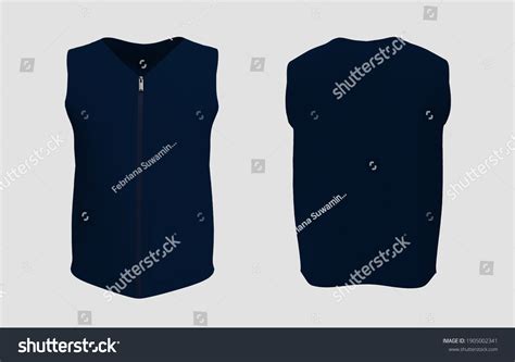 Vest Jacket Mockup Front Back Views Stock Illustration 1905002341 | Shutterstock