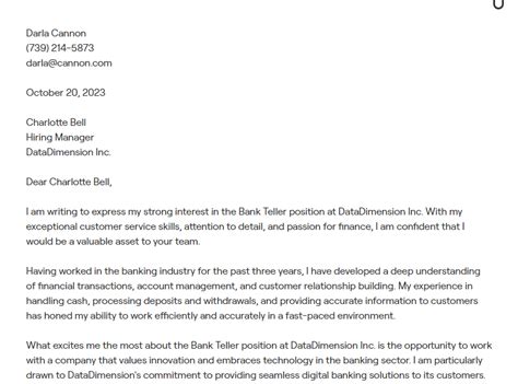 Bank Teller Cover Letter Examples With In Depth Guidance