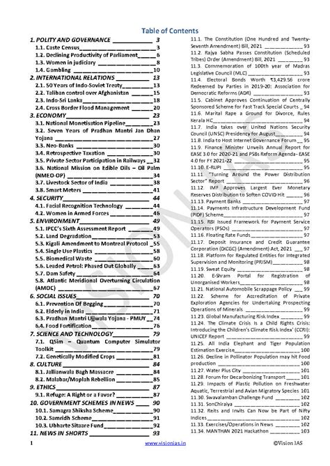 Vision Ias Monthly Current Affairs August English Medium Notesindia