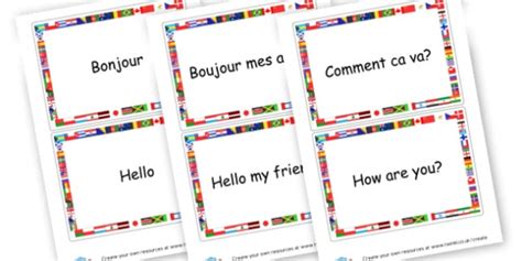 French Greeting Flashcards French Literacy Primary