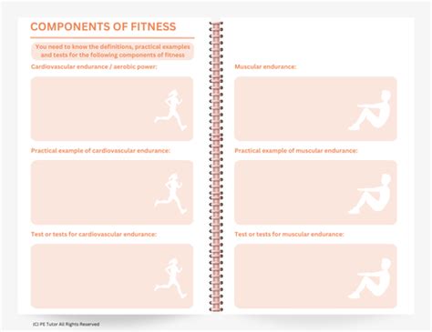 Aqa Gcse Pe Revision Worksheets Components Of Fitness Teaching