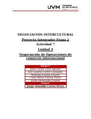 A7 Eq C Proy Int ETAPA 2 docx NEGOCIACIÓN INTERCULTURAL Proyecto