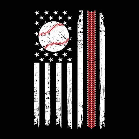 Baseball Usa Flag Shirt Print Template Baseball Vector American Flag