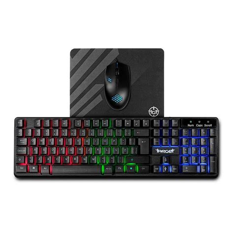 Combo Gamer Tgt Fal Rainbow Teclado Abnt Mouse Dpi Mousepad