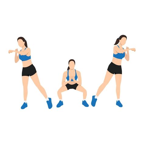 Woman Doing Boxer Squat Punch Exercise Vector Art At Vecteezy