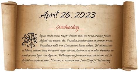 What Day Of The Week Was April 26, 2023?