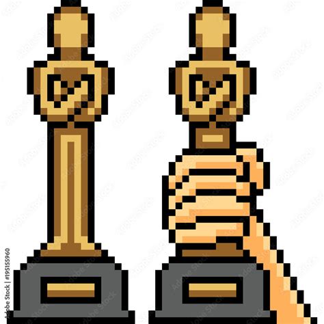 Vector Pixel Art Trophy Stock Vector Adobe Stock